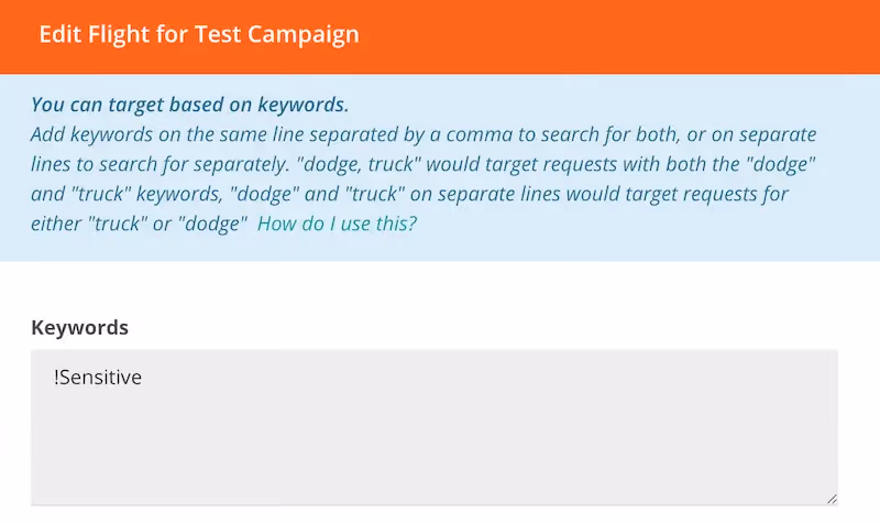 negative targeting example