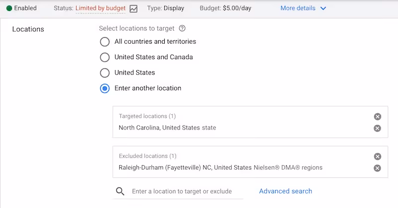 negative targeting example