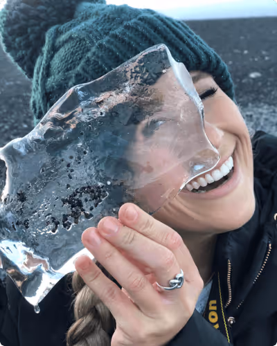 Nikki at the Diamond Beach, Iceland