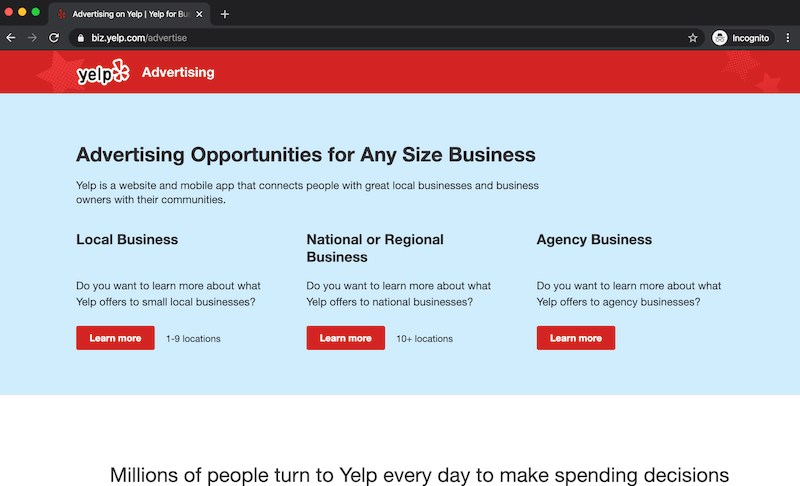 yelp advertise with us