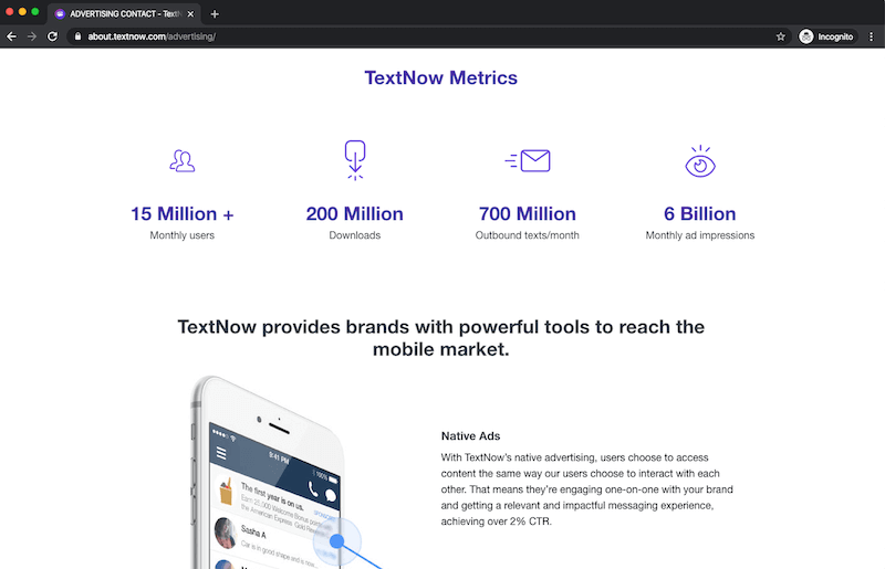 textnow advertise with us