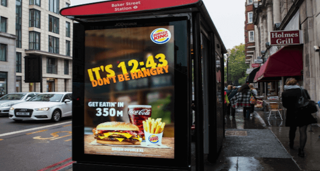 digital billboard for burger king