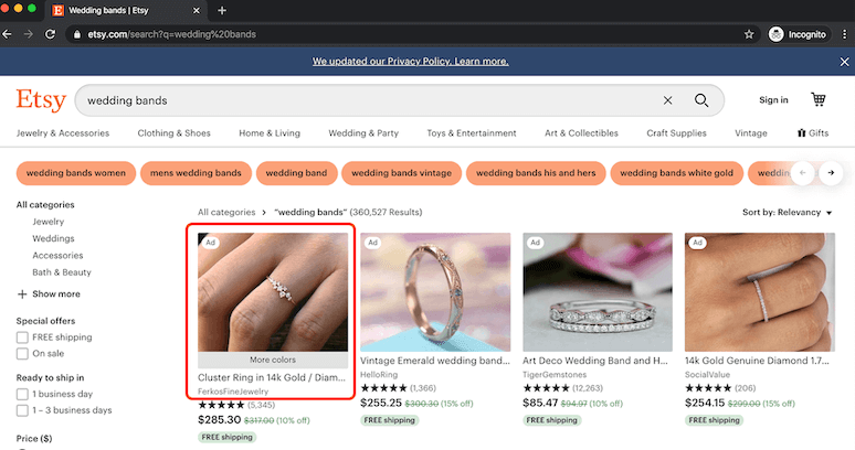 etsy sponsored products
