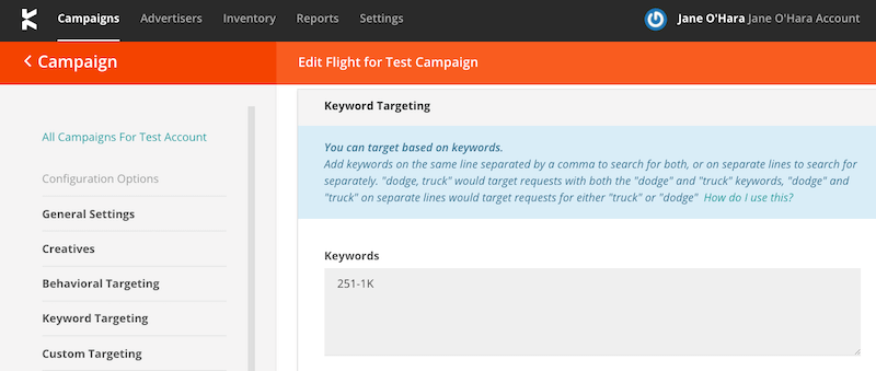 company targeting example