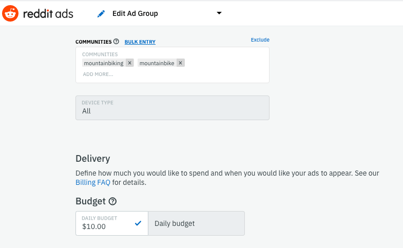 reddit self serve