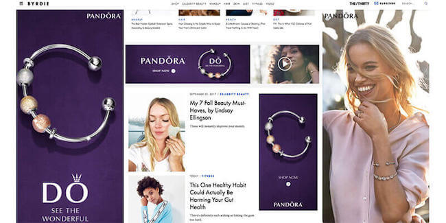 example of ads that take over website content