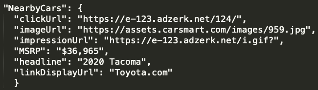 carsmart api ads