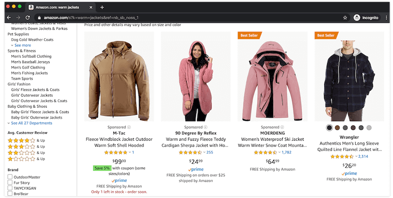 sponsored listings ad