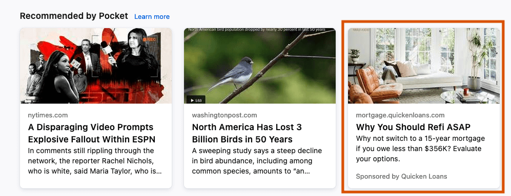 sponsored articles in-feed for mozilla