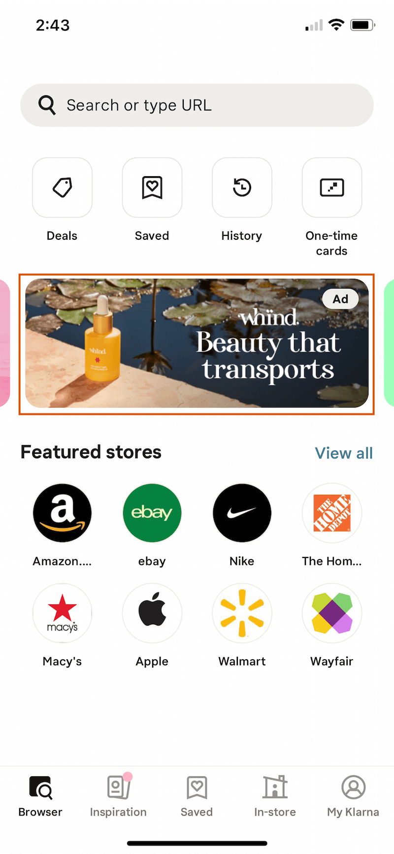 klarna ad unit in carousel