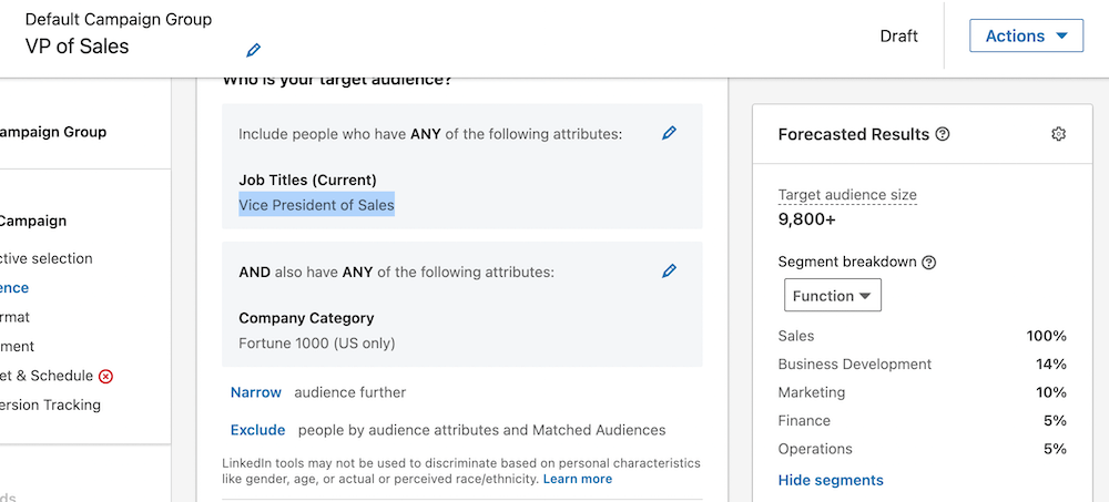 linkedin targeting