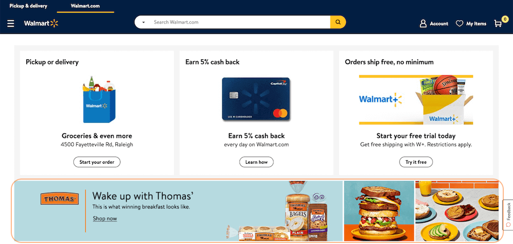 Thomas brand on Walmart