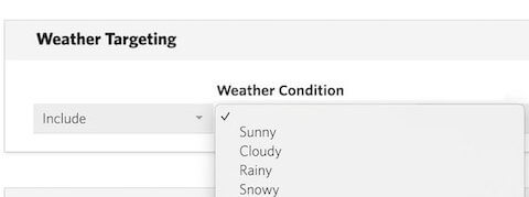 Weather targeting