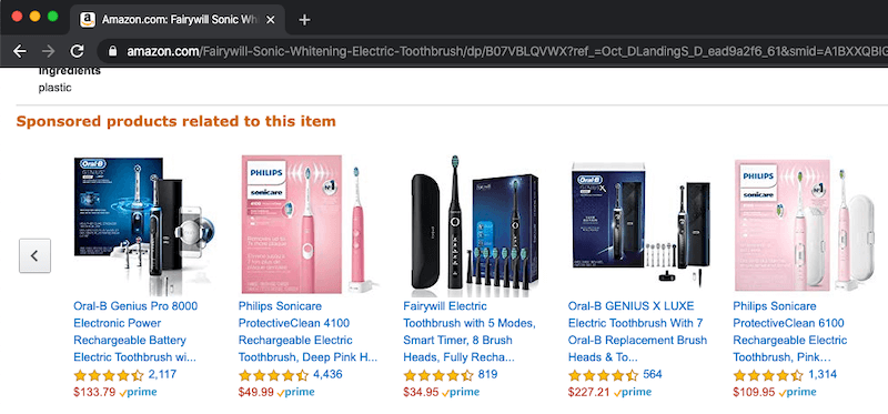 Amazon Sponsored Listing