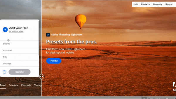 WeTransfer example