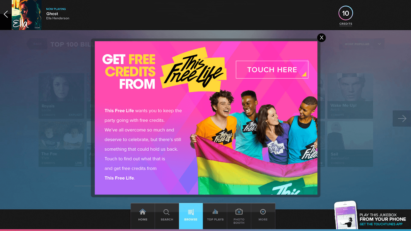 TouchTunes display