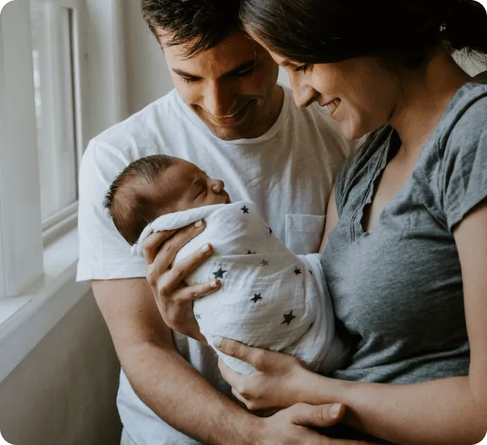 A young family welcomes a newborn