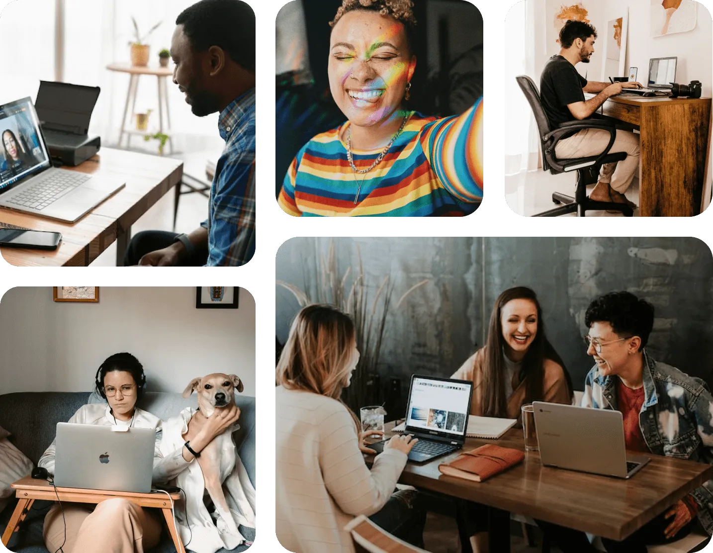 people working from home