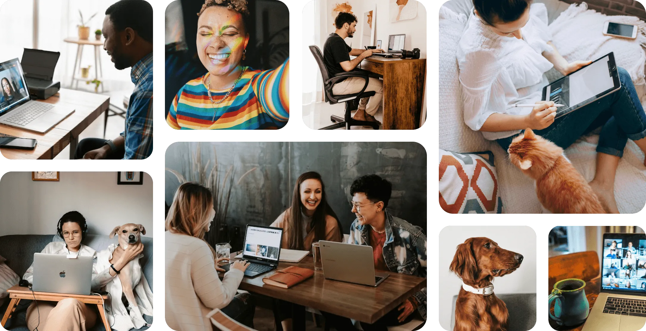 People working from home