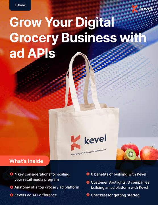 Grow your digiral grocery business with ad APIs eBook cover