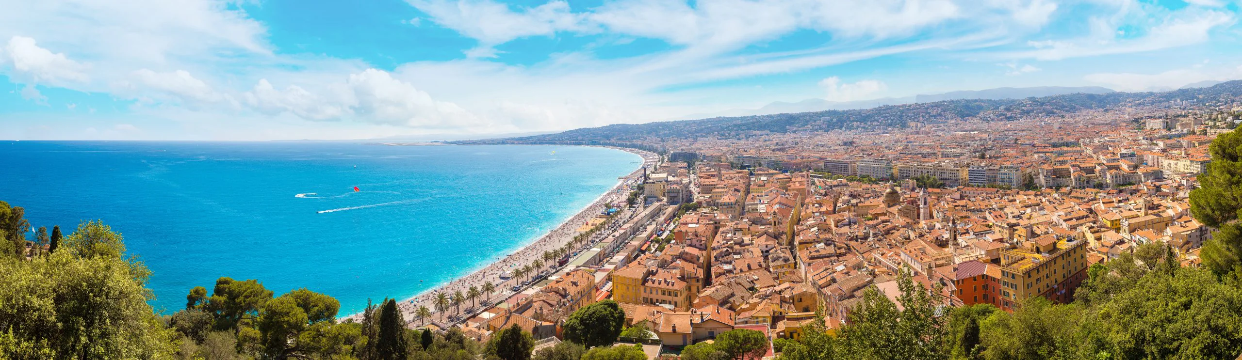 Panoramic view of beach in Nice