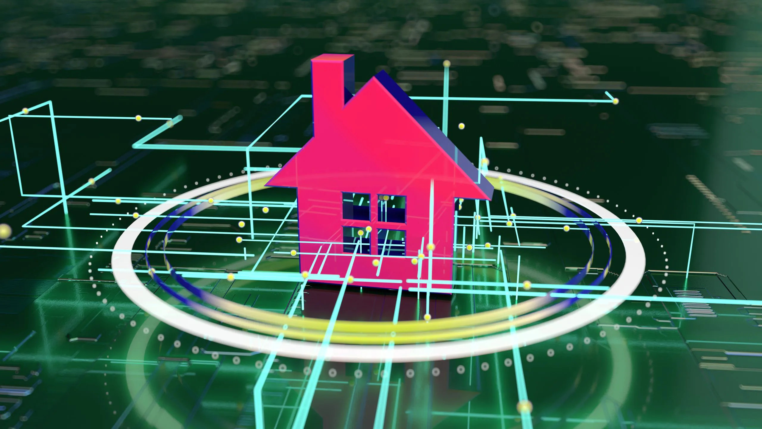 3D concept of a futuristic real estate market
