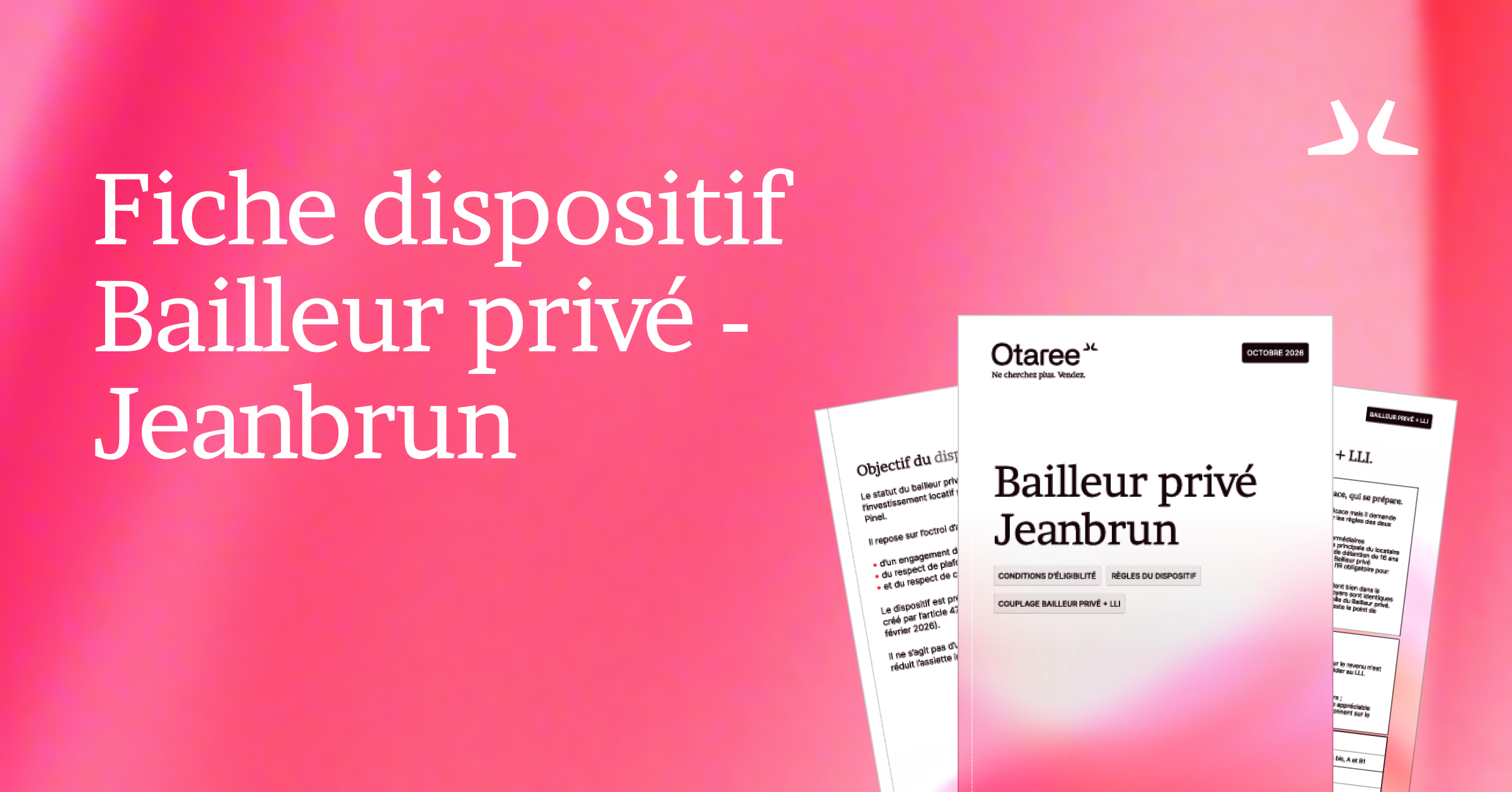 Fiche Bailleur privé - Jeanbrun Otaree