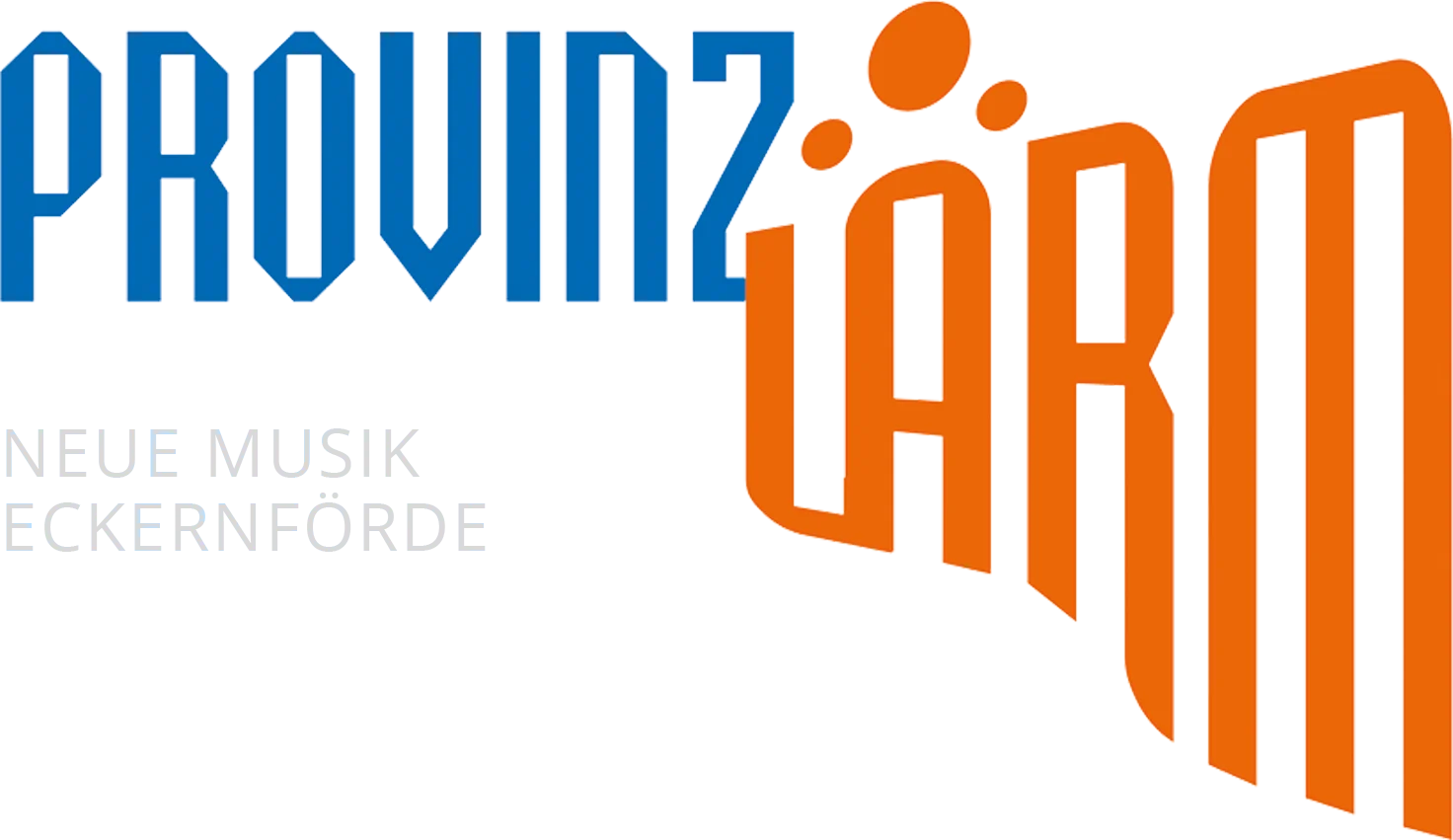 Logo mit dem Text Provinz iAero Neue Musik Eckerneforde in Blau und Orange.