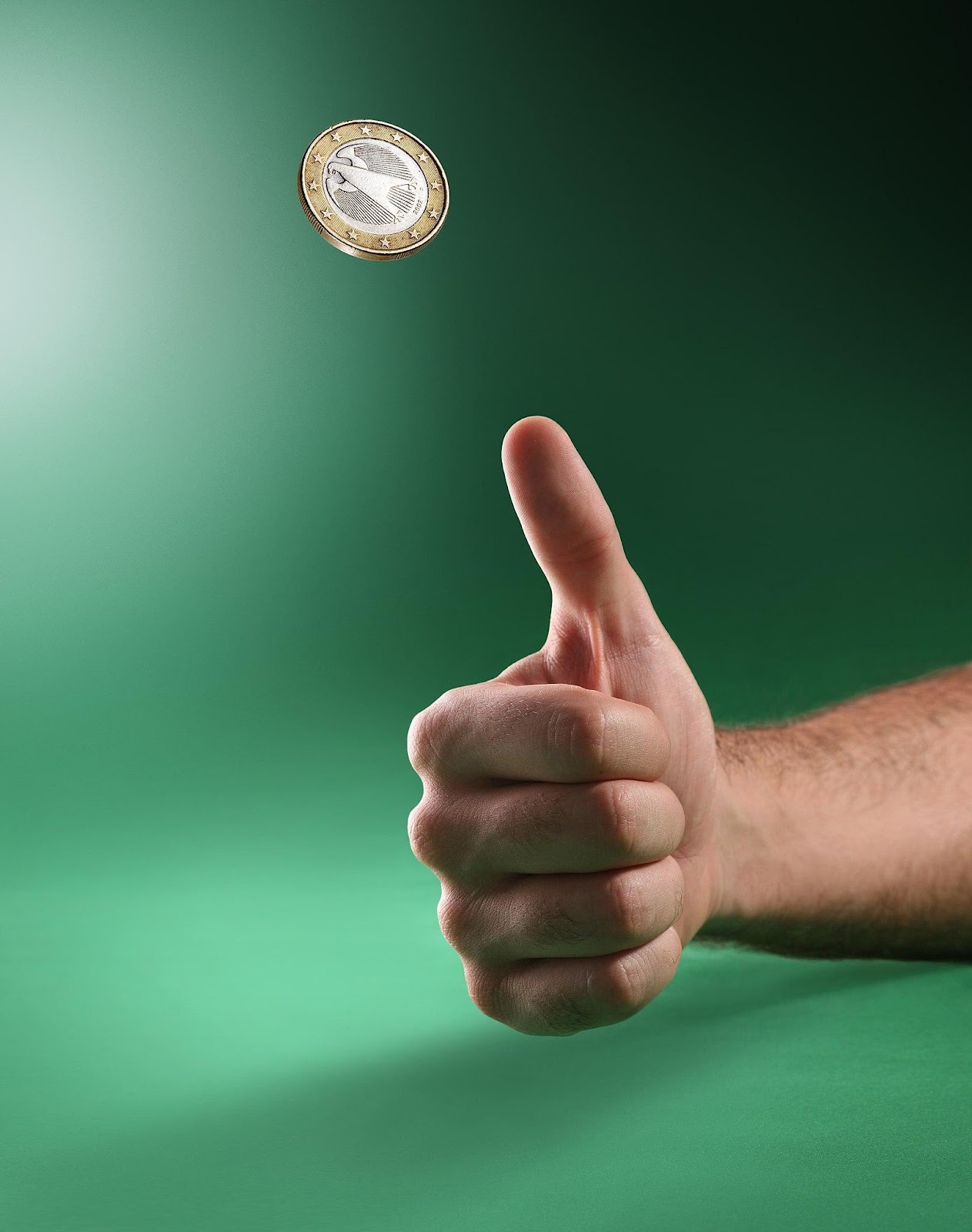 Coin being flipped