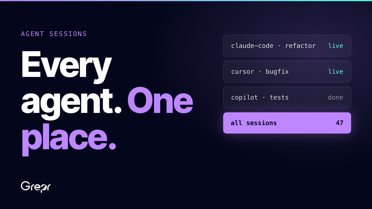 Thumbnail for Agent Sessions: See What Your AI Coding Agents Are Doing, and What They Cost