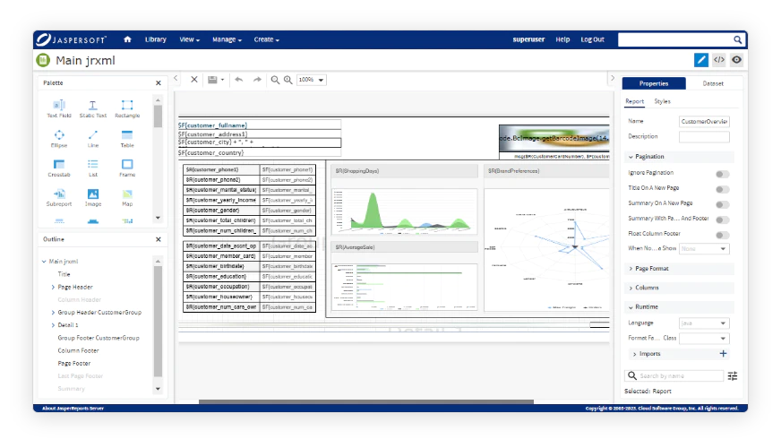 Web-based BI software example