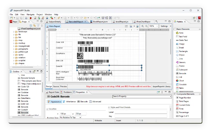 Embeddable reporting example