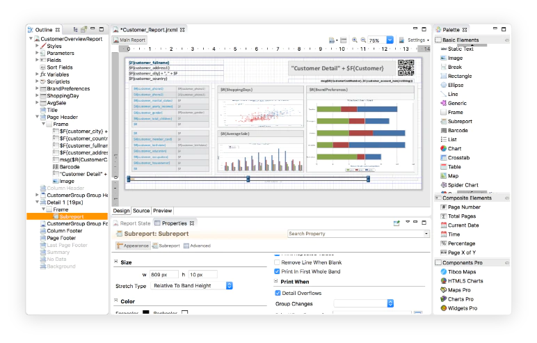 External style sheets create consistency across reports, and save development time