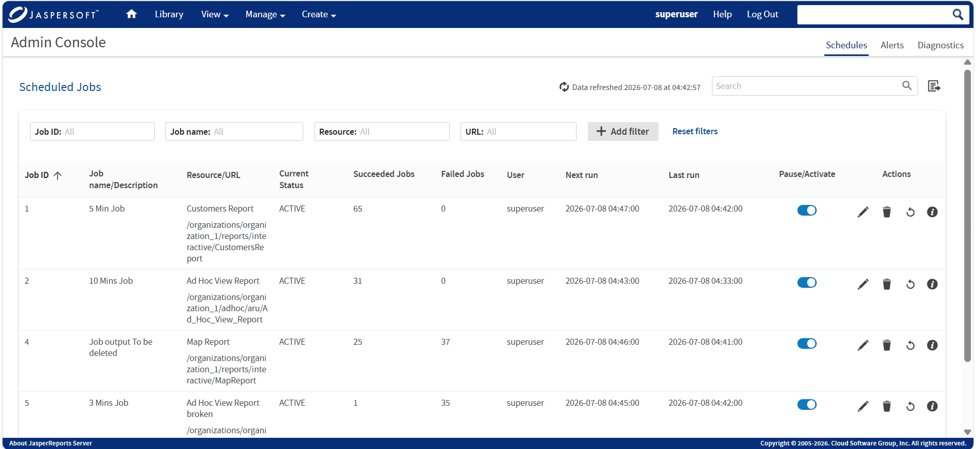 New Scheduler Dashboard