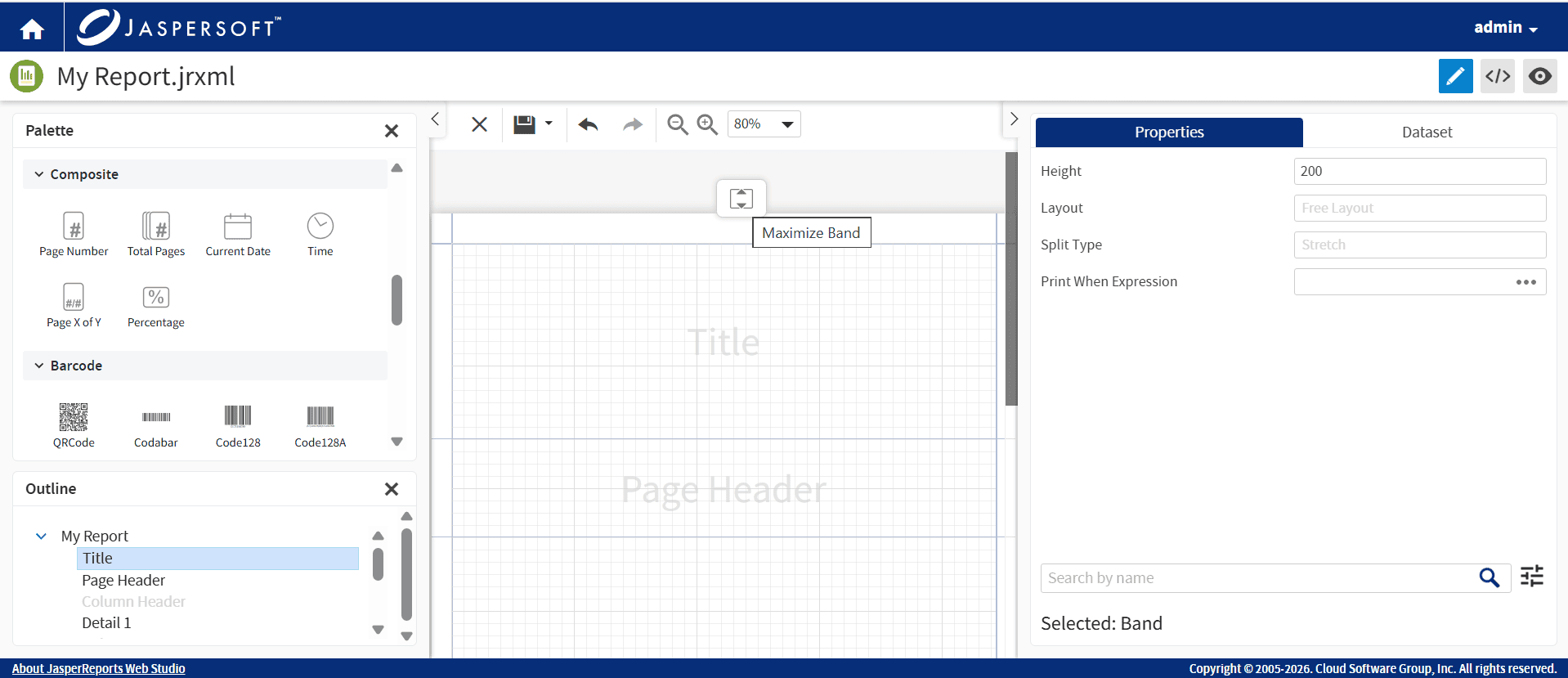 Intelligent UI actions ensure reports are visually optimized