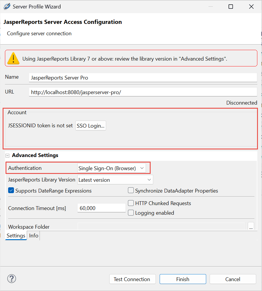 Single sign-on server access configuration