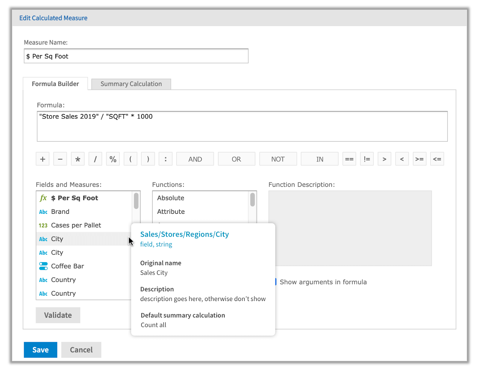 Creating Calculated Fields in the Ad Hoc Designer