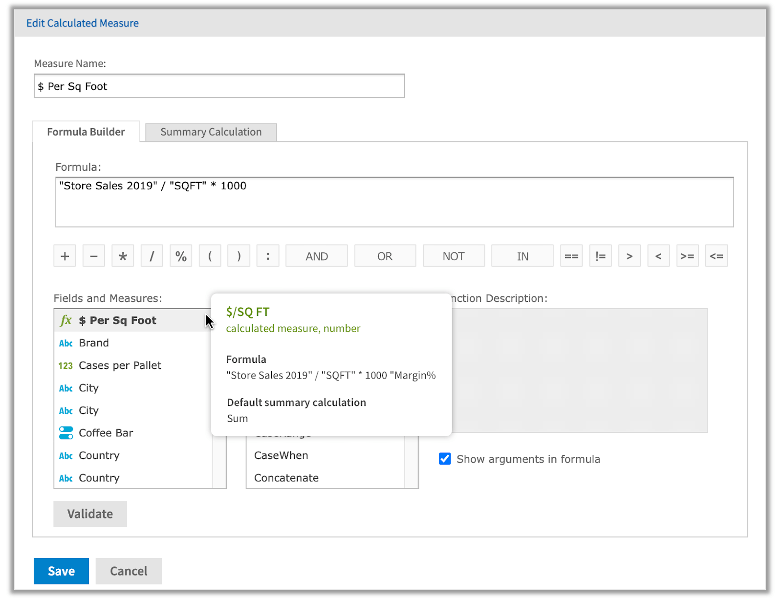 New tooltips while creating ad hoc reports