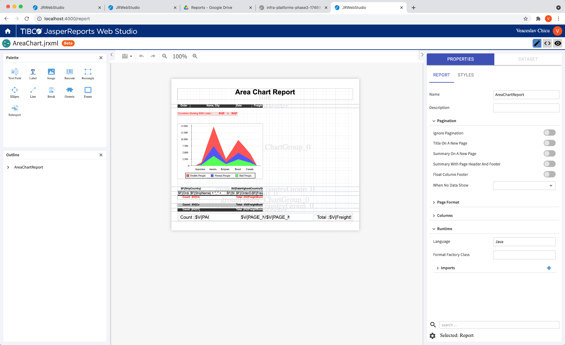 JasperReports Web Studio allows users to design and test pixel-perfect reports in a fully web-based version