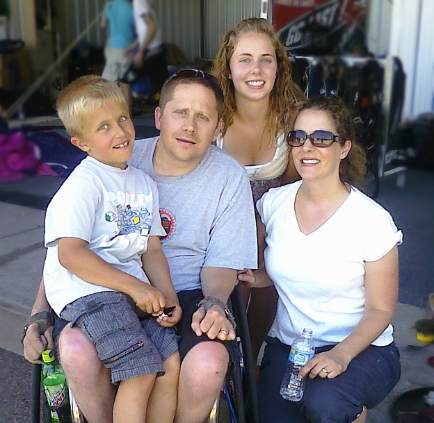 A family picture of our founder, Nick, his wife, daughter, and son
