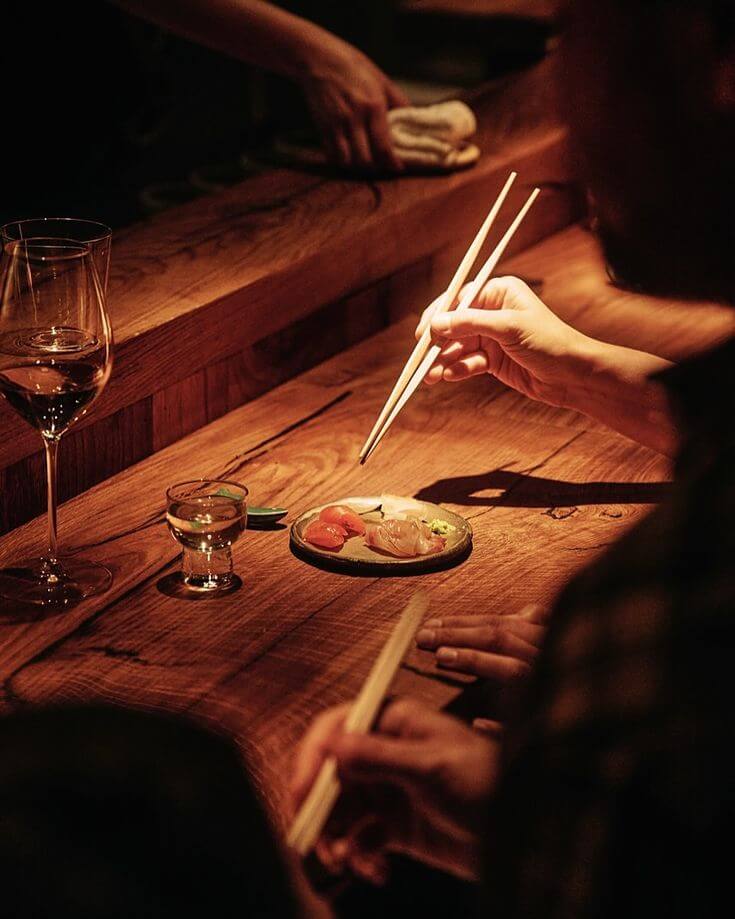Sashimi small plate at the bar