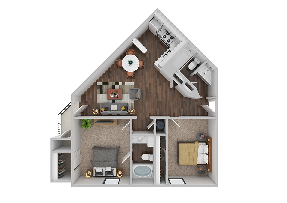 2x2 floorplan at Georgetown Park