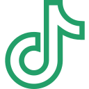 TikTok logo with a musical note design in black, teal, and red colors.