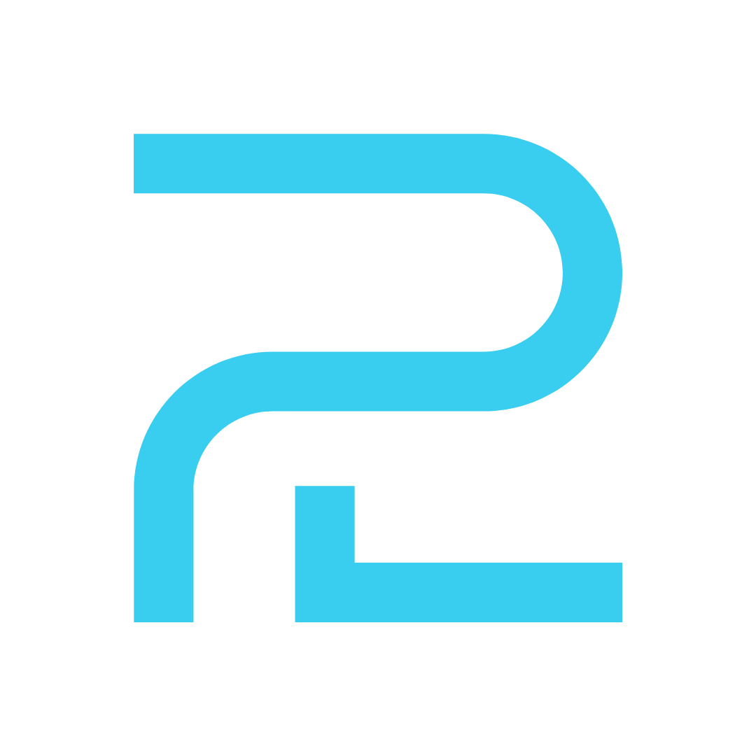 Stylized blue number 2 with rounded edges on a black background.