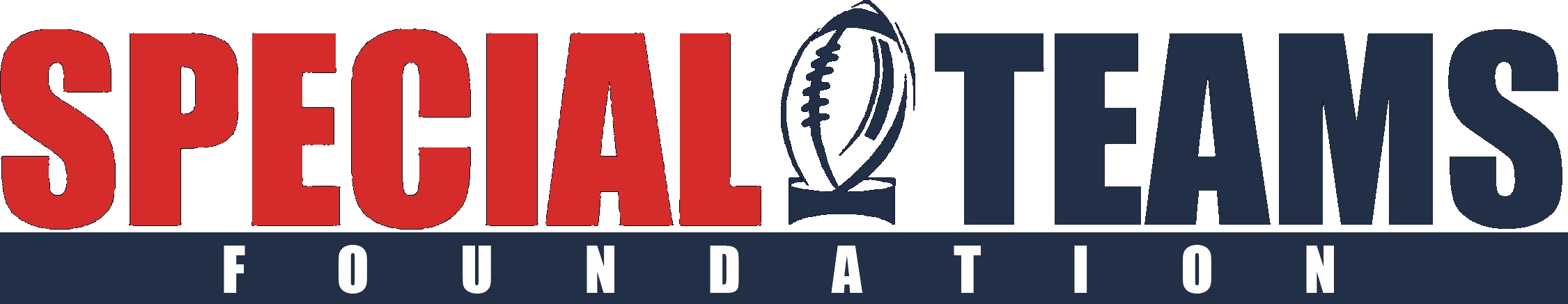 Logo with the words Special Teams in large letters and Foundation below, with a football trophy icon.