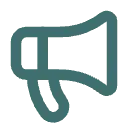 Megafon-Symbol für die Vermarktung der Immobilie