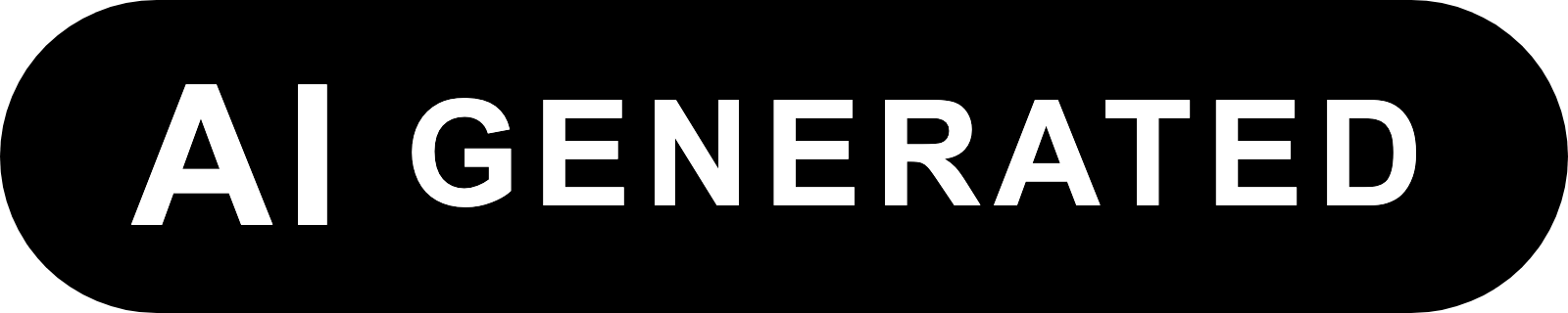 Text 'AI GENERATED' in bold white letters on a black background.