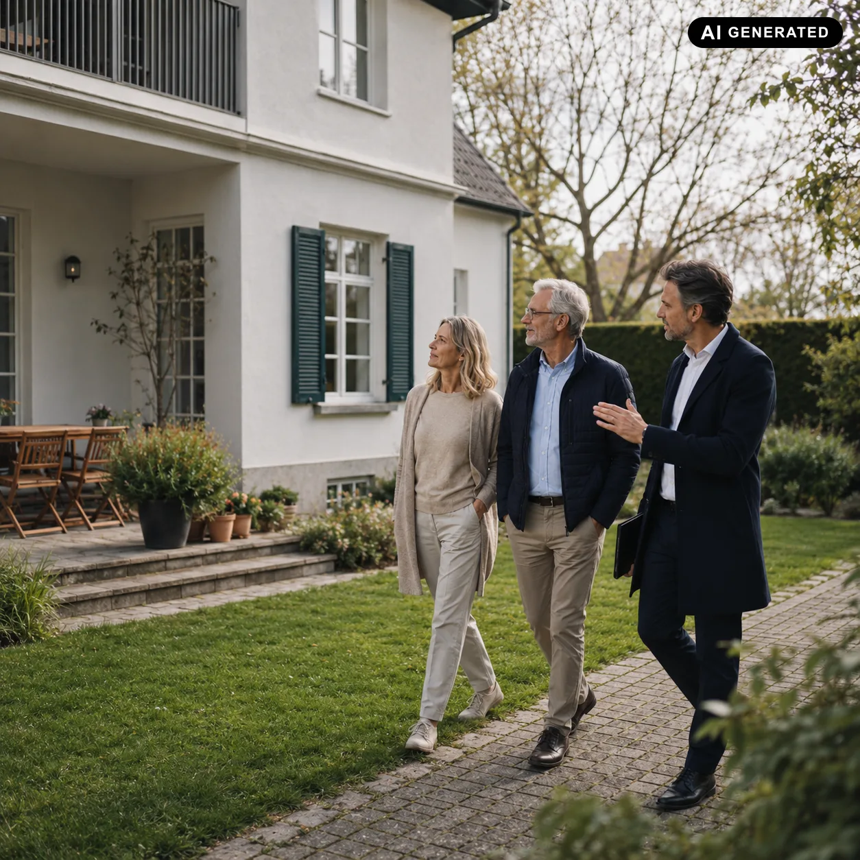 Eigentümer prüft die Unterlagen für die Vermietung seines Hauses