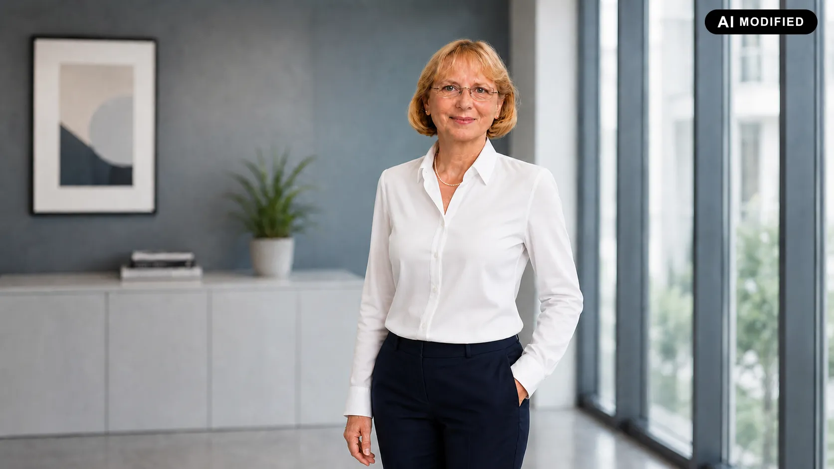 Renate Röblitz im Büro