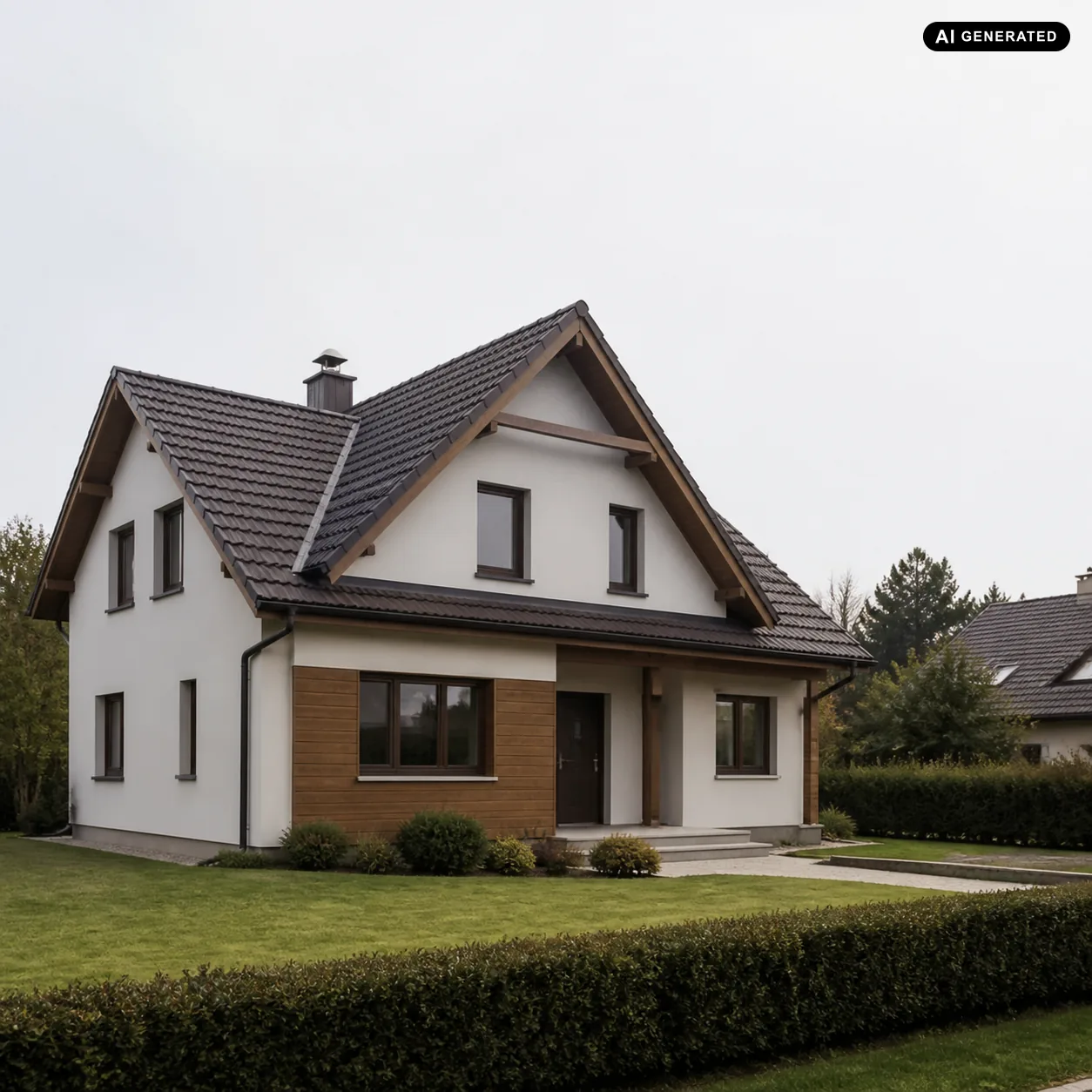 Neutrales Einfamilienhaus mit Satteldach als Bewertungsobjekt für ein steuerliches Gutachten